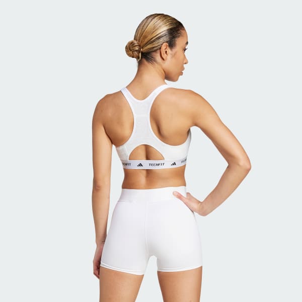 Bialy Biustonosz Techfit Medium-Support