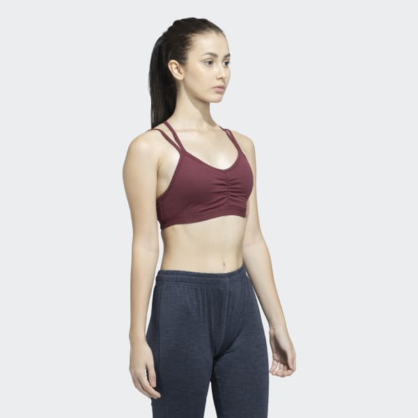 Burgundy YOGA ESSENTIALS LIGHT SUPPORT BRA