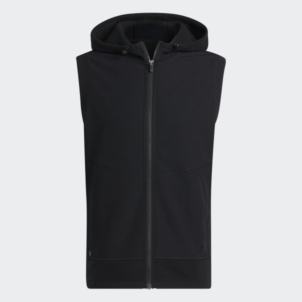 Black Statement Full-Zip Hooded Vest UW807