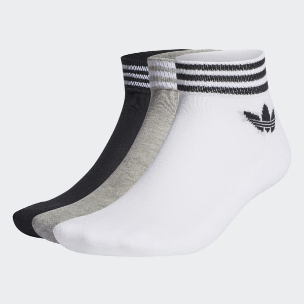 ホワイト トレフォイル アンクルソックス 3足組み [TREFOIL ANKLE SOCKS 3 PAIRS]