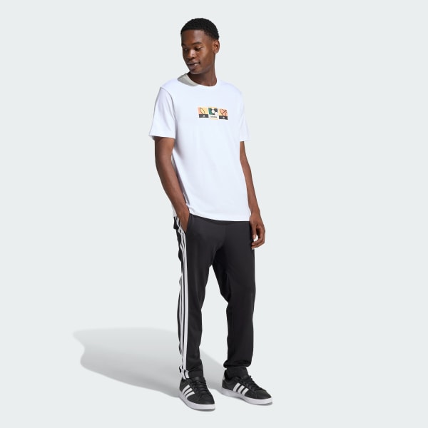 White MEMORIES OF SPORT STAMPS GRAPHIC T-SHIRT