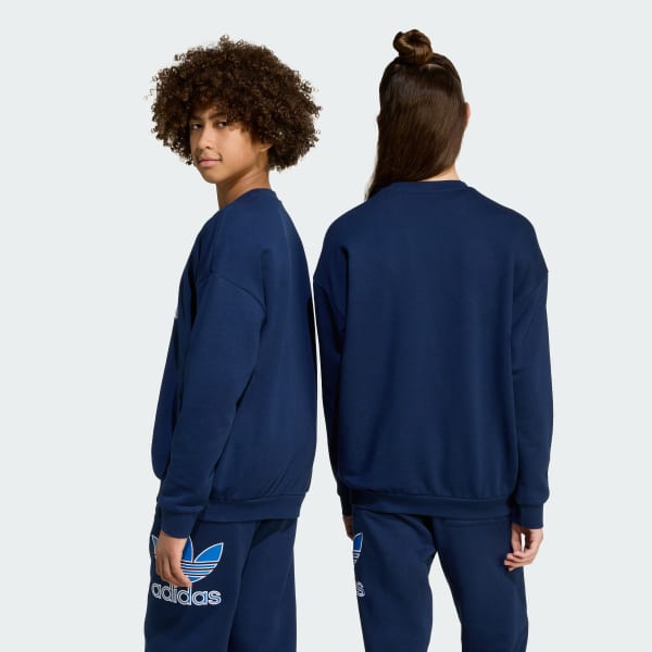 Niebieski Bluza Trefoil Crew Kids