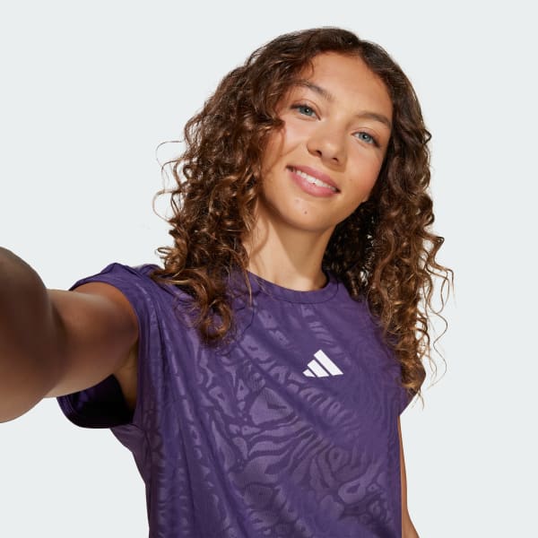 adidas All Sports Animal Print Crop Tee - Purple | adidas Switzerland