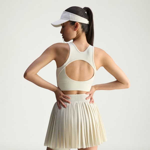 Μπεζ Crop top προπόνησης adidas by Stella McCartney