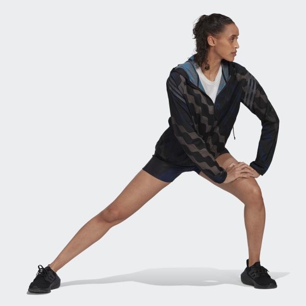 cerná Větrovka Marimekko Run Icons 3-Stripes Hooded Running RH125