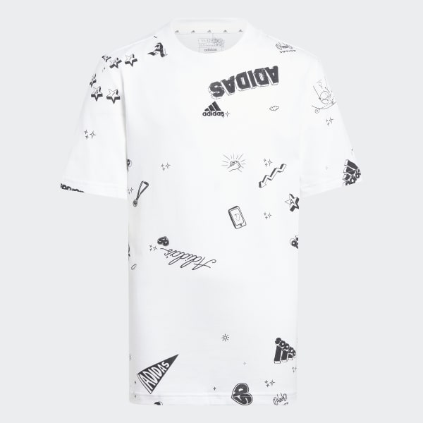 Blanco Playera Estampada Brand Love Niños