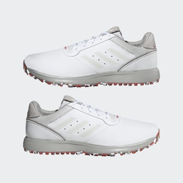 Branco Sapatos de Golfe em Pele sem Bicos S2G LDE94