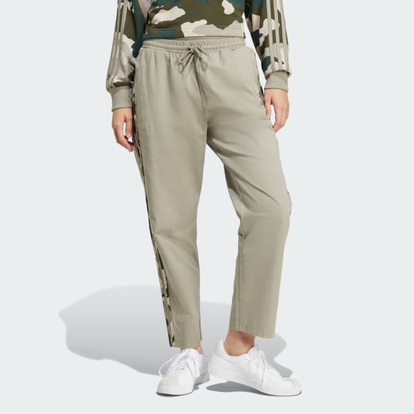 Zielony Spodnie Essentials Camo-Print 3-Stripes Twill