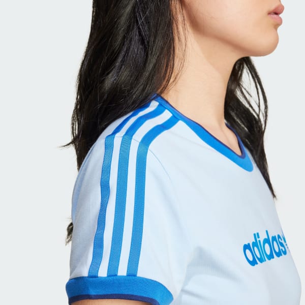 T-shirt bandes coupe slim badge graphique Bleu adidas adidas