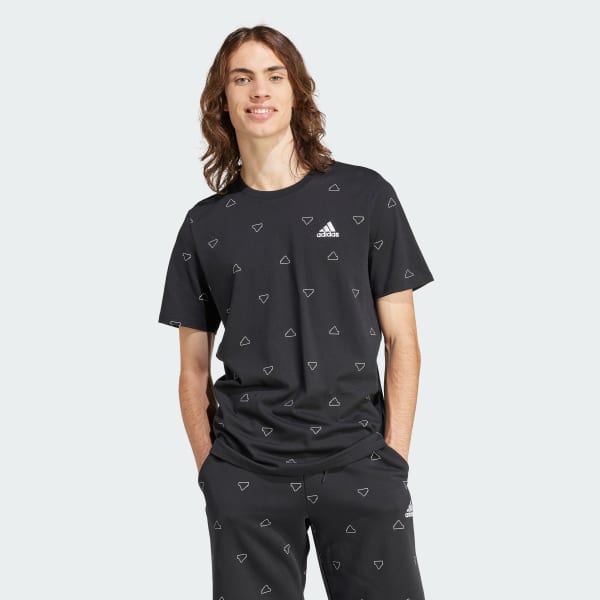 Negro Remera Seasonal Essentials Monogram Estampada