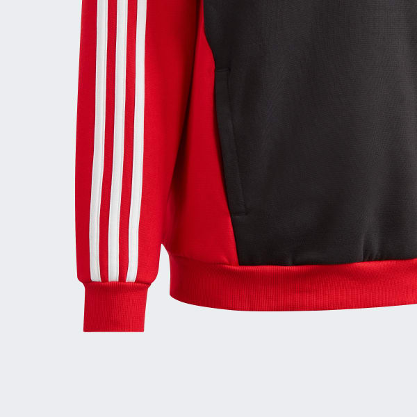 Kids Colorblock Hoodie - Fleece adidas Red | Finland adidas Tiberio 3-Stripes