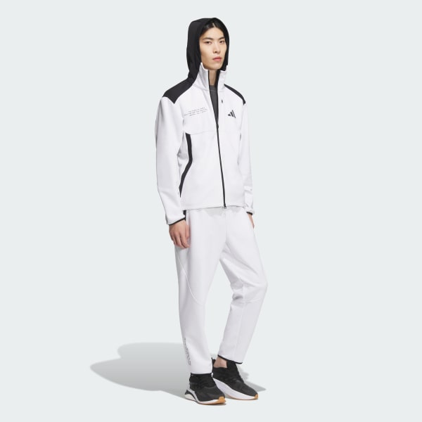 ホワイト アディダスアダプテーション ダブルニット フード付きトラックジャケット