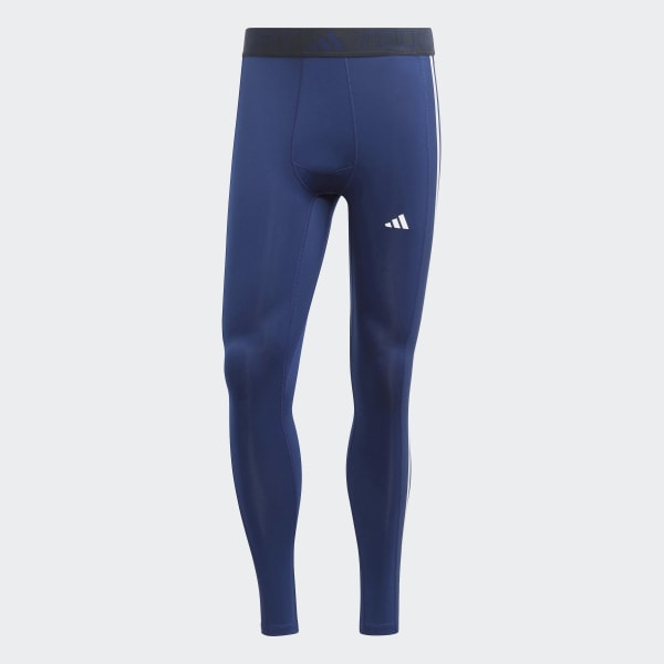 adidas Techfit 3-Stripes Training Long Tights - Blue, Men's Training