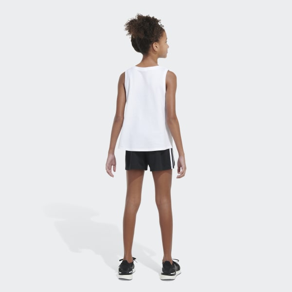 adidas Sleeveless Waist Length Tank Top - White, Kids' Lifestyle