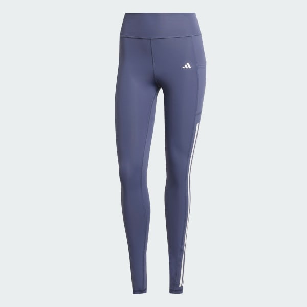 Blue Optimé 3-Stripes Full-Length Leggings