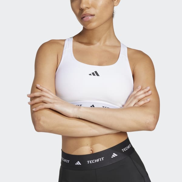adidas Techfit Bra - White | Free Shipping with adiClub