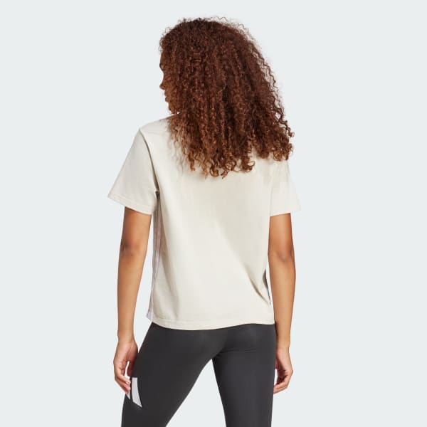 Beige Essentials 3-Stripes Cotton Tee