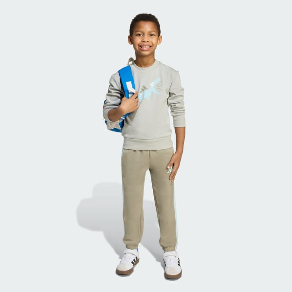 Grey Seasonal Essentials Adiraptor Fleece Jogger Set Little Kids