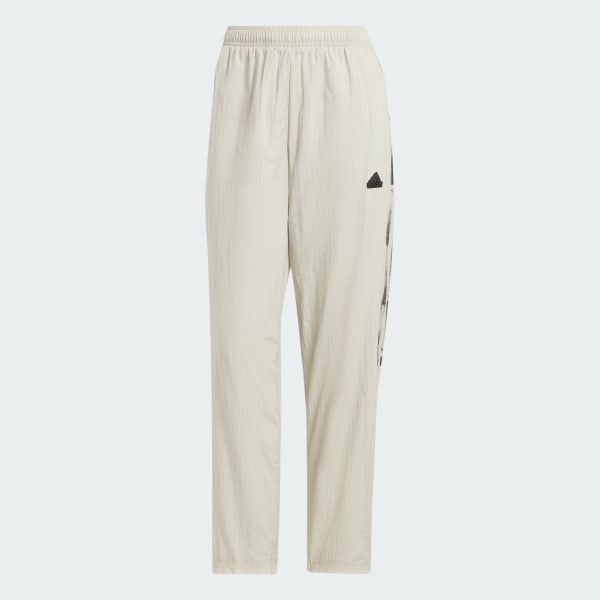 Beige Pants Tiro Cut 3 Franjas Summer Tejido
