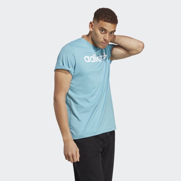 adidas Essentials Single Jersey Linear Embroidered Logo Tee - Blue | adidas  Philippines