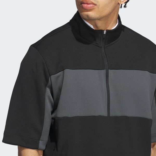 adidas Ultimate365 Short Sleeve Half Zip Pullover - Black