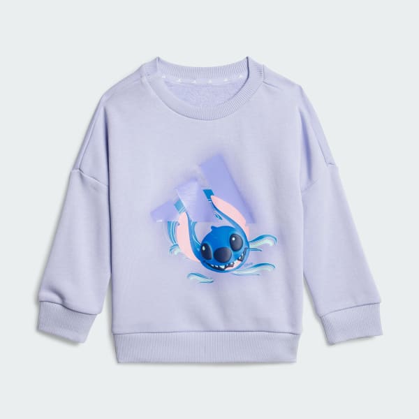 สีม่วง ชุดเสื้อและกางเกงจ็อกเกอร์ adidas Disney Lilo & Stitch สำหรับเด็ก