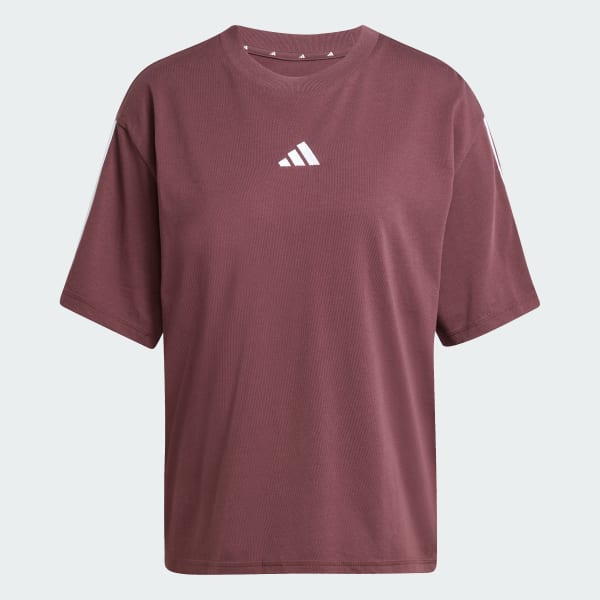 Tシャツ・カットソー ADIDAS ESSENTIAL 3S BOYFRIEND TEE 5FT1735 adidas Essentials 3-Stripes Boyfriend Tee - Burgundy | Free