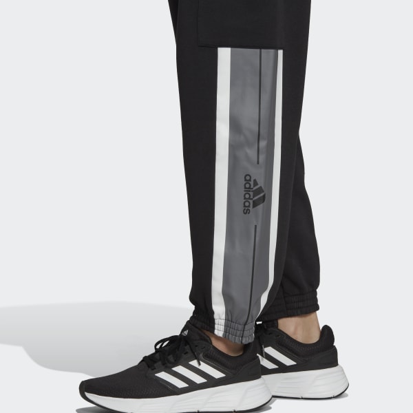 Svart Essentials Pin Stripe Block Fleece Cargo Pants N1560