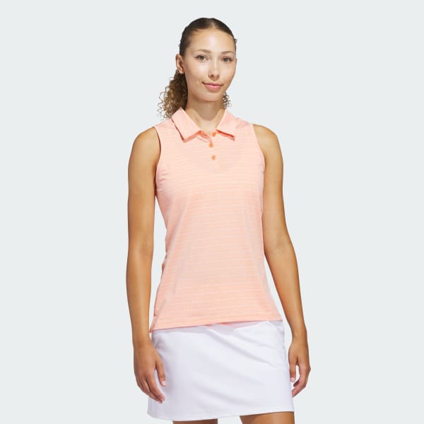 Orange ULTIMATE365 JACQUARD SLEEVELESS POLO Shirt