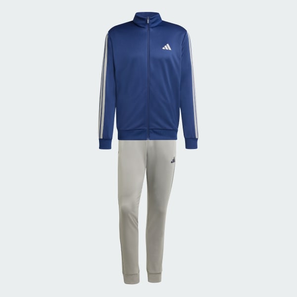 Azul CONJUNTO DEPORTIVO 3 FRANJAS DE FELPA FRANCESA