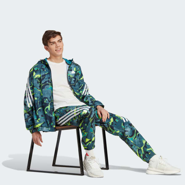 adidas Future Icons - Men\'s Hoodie US | Lifestyle | Full-Zip White Print adidas Allover
