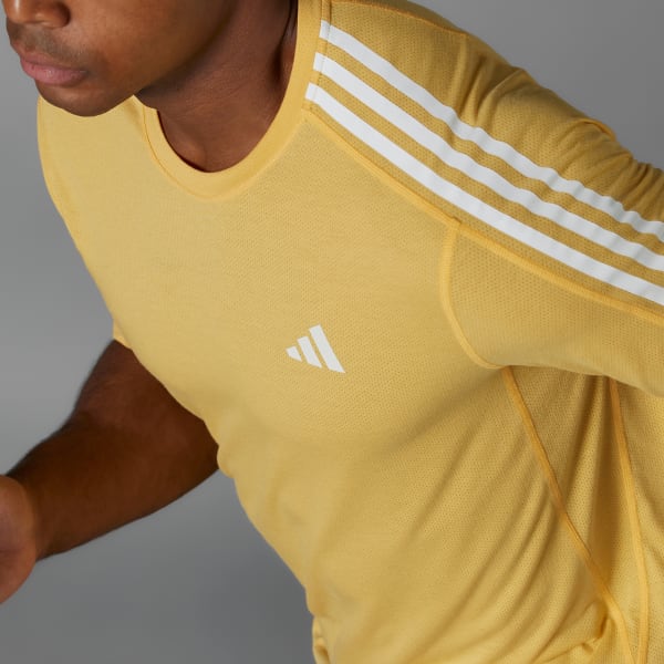 Amarillo Camiseta Own the Run 3 Rayas