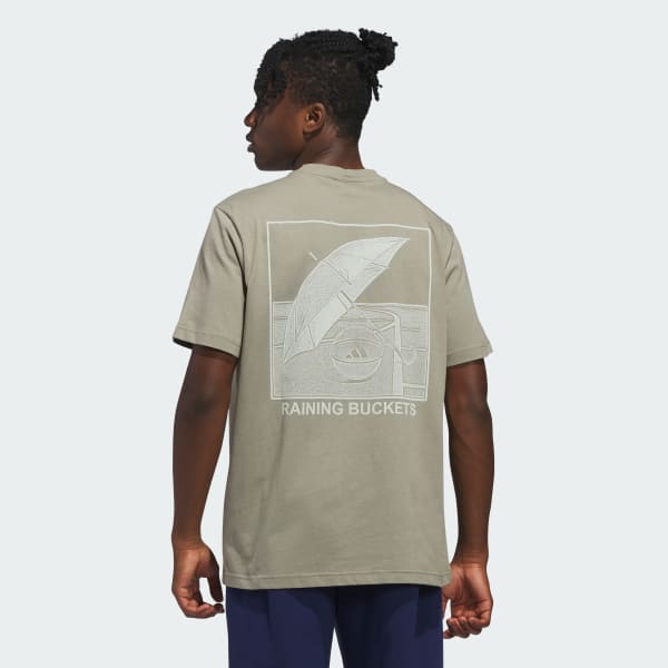 Cinza Camiseta Estampada Raining Buckets