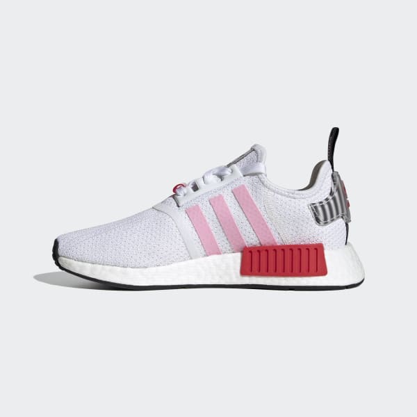 Adidas nmd_r1 shoes sale white and pink