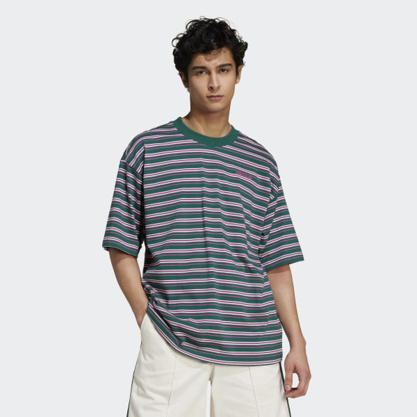 アディダス '80s ルーズ ストライプ 半袖Tシャツ - グリーン
