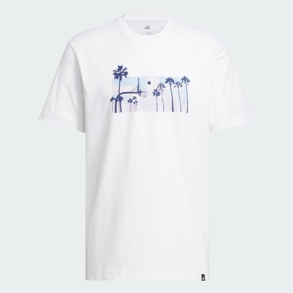 Blanco Polera Graphic Summer Sunset