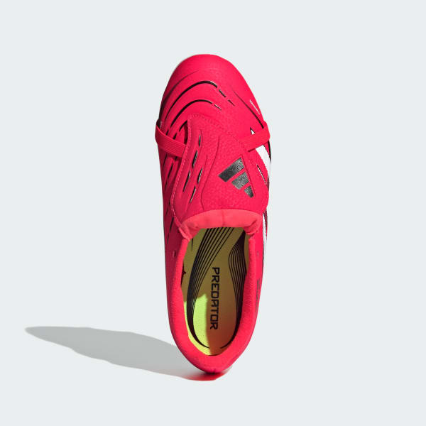 Red Predator League Fold-Over Tongue Firm Ground Boots Kids