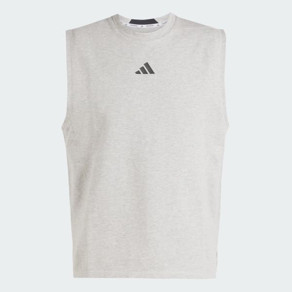 สีเทา เสื้อยืดแขนกุด D4T X