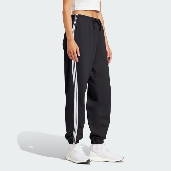 Sort Essentials 3-Stripes French Terry Cuffed-bukser