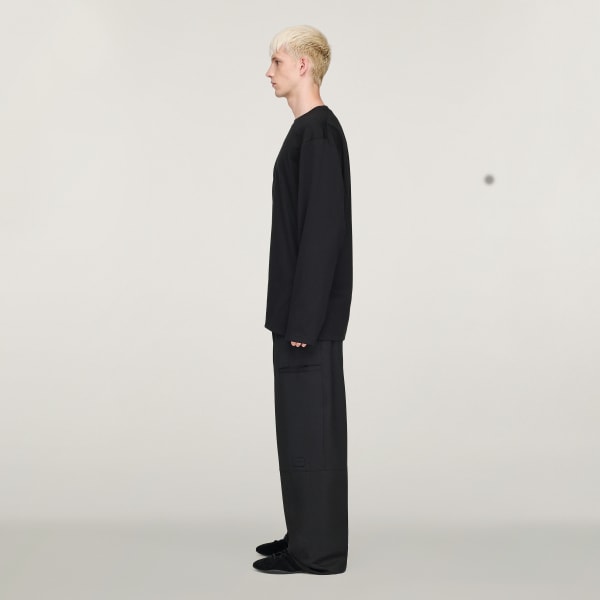 Black Y-3 Refined Wool Cuffed Tracksuit Bottoms