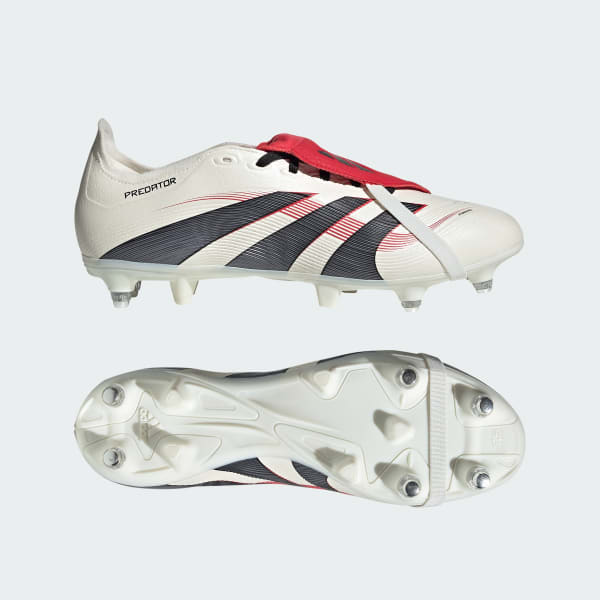 Blanc Chaussure languette rabattue Predator League Terrain gras
