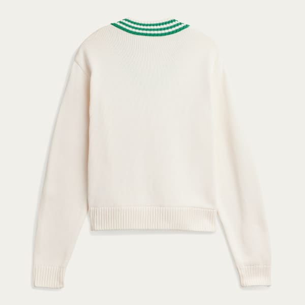 adidas Sporty & Rich V-Neck Sweater - White | Free Shipping
