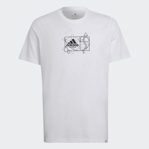 Blanco Playera Estampada Tennis Golden Cut YY693