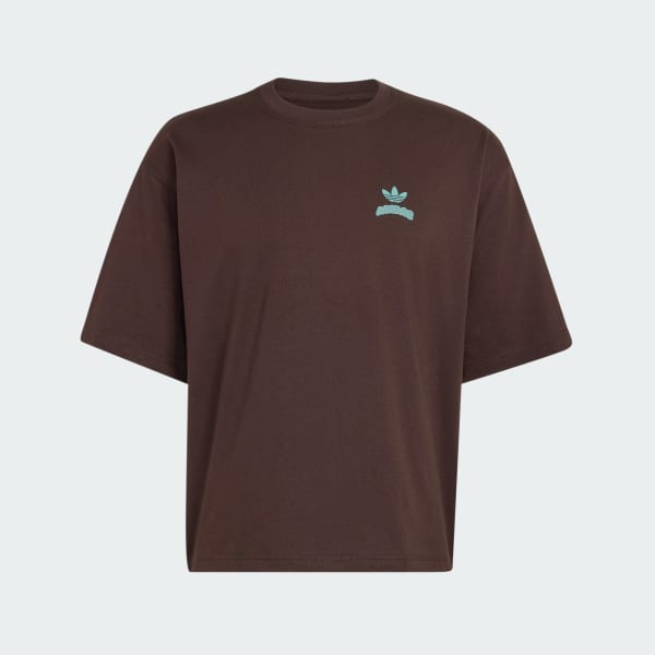 Braun Pixelated Burget Character Graphic T-Shirt