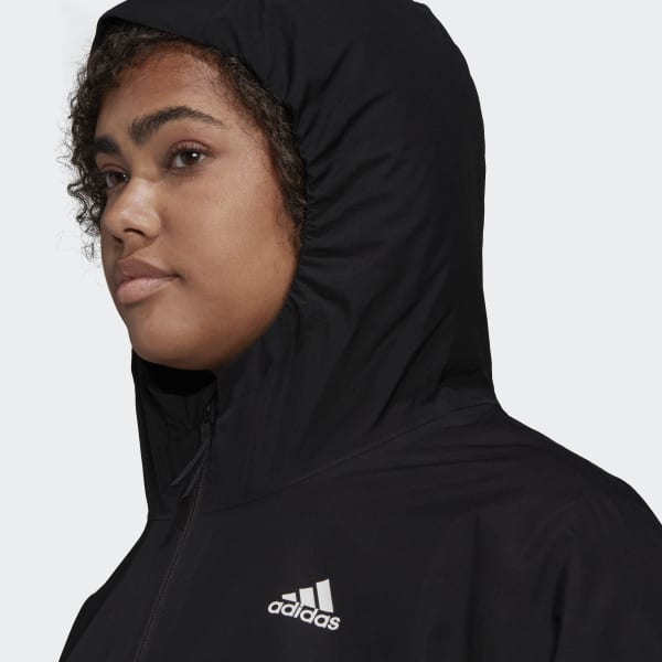 adidas Essentials RAIN.RDY Jacket (Plus Size) - Black | Women's ...