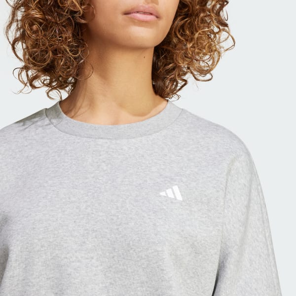 adidas Essentials Small Logo Feel Cozy Sweatshirt Grey adidas New Zealand