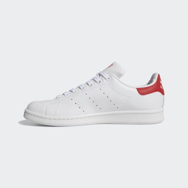 white and navy stan smith