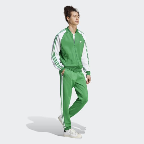adidas Originals SST Track Pants Men's Workout Green  Mens green  tracksuit, Adidas originals superstar, Track pants mens