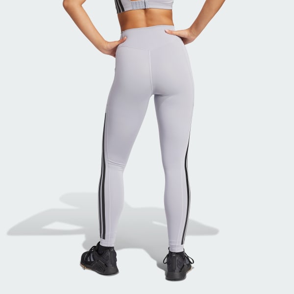 Grau Optime 3-Streifen Full-Length Leggings