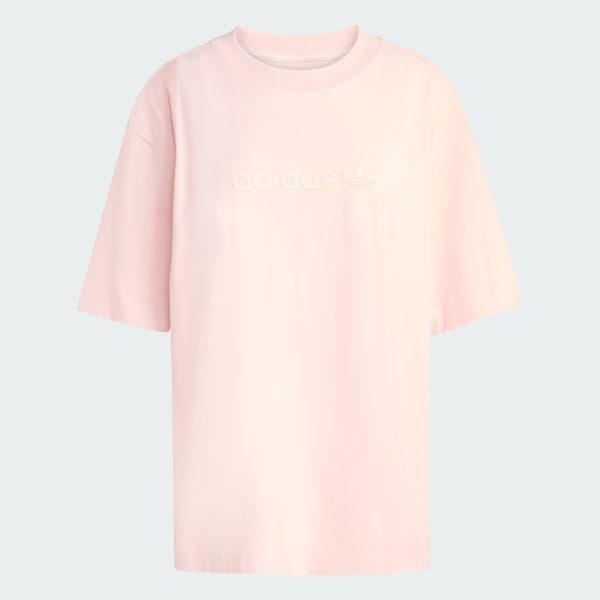 สีชมพู เสื้อยืดโอเวอร์ไซส์ Essentials Linear